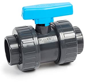 poolomio PVC 2-Wege Kugelhahn mit 50 mm Durchmesser