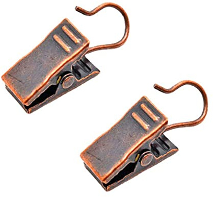 Anawakia - Juego de 20 ganchos para cortinas, anillos de pinza, clips de cortina, de acero inoxidable con ganchos (cobre)