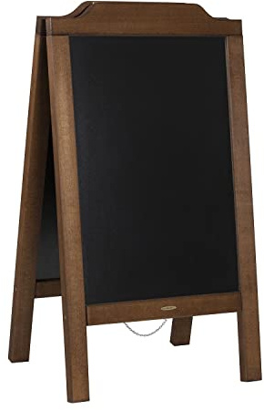 Alije Kundenstopper Outdoor mit Holzrahmen Rustikal Handgemachtes Aufsteller Kundenstopper Kreidetafel - Werbetafel Holztafel Werbeaufsteller Straßenreiter Gehwegaufsteller (120x65/12kg Braun)
