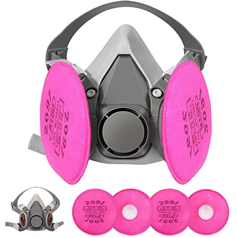 ZXICH Mezza maschera riutilizzabile contro polvere, particelle, polline, vernice al piombo, ampiamente utilizzata in pittura, decorazione, lavorazione del legno, saldatura, taglio di metalli