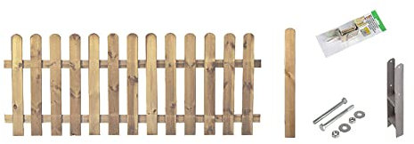 Erweiterungsset Friesenzaun + ca. 2.09 m// 1 x Zaunfeld (200 x 80 cm) + 1 x Pfosten (Rundkopf 9 x 9 x 95 cm + Montagematerial