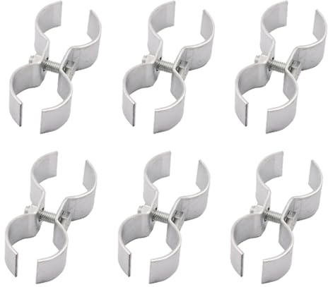 Double Pipe Clamp Chain Link Fence Clamps, 6Pcs Panel Clamps with Wing Nut, Carbon Steel Pipe Clamps for (0.98) Pipes, Ideal for Joining & Securing Gridwall Panels, Temporary Fence, Dog Kennel (25mm)