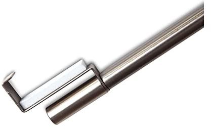 Deco-Raum Gardinenstange ausziehbar Edelstahl-optik Länge 90-130 cm Spannvitrage für Fenster Spannstange auf den Fensterflügel Durchmesser 9mm Metall