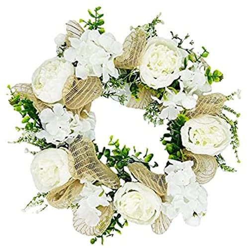 Duiaynke Ostern Pfingstrose Hortensie Eukalyptus Blatt Blumenkranz Haustür Rattan Kreis Wohnkultur Hochzeit Behänge Requisiten