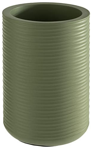 APS 36124 - Refrigeratore per bottiglie in calcestruzzo scanalato – con fondo per mobili – per bottiglie da 0,7 – 1,5 litri – Ø 13/10 cm, altezza 19,5 cm, verde