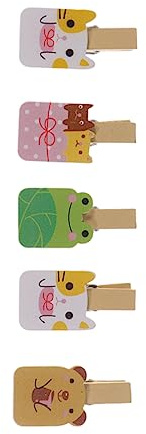 Cabilock Handgefertigte Mini-wäscheklammern Aus Holz in Form Von Klammern Für Fotopapier- 10 Stück