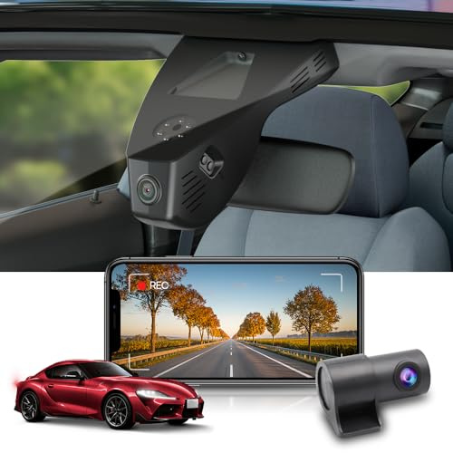 Fitcamx Dashcam Auto Vorne Hinten 2160P+1080P Kompatibel mit Toyota GR Supra 2020-2026, OEM Dashcam 4K Video WiFi, Loop-Aufnahm, G-Sensor, WDR Dasch-cam Auto, Plug&Play, 128GB