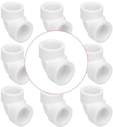 Lswteiz PVC-Winkelstück, 2,5 cm, Doppelgewinde, 90 Grad, PVC-Winkelstück, SCH40, 2,5 cm, weiblich auf weiblich, 90-Grad-Winkel, PVC-Eckadapter, Rohrverschraubung für Hausk, Sanitär, Wasserleitung,
