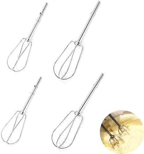 4 Stück Rührbesen für Handmixer Ersatz Rührbesen Mit Vier Drahtstäben Mixer Schlagbesen Handrührer für Schlagen Von Sirup, Teig, Eierflüssigkeit, Käse Und Anderen Klebrigen Lebensmitteln,für W0490648