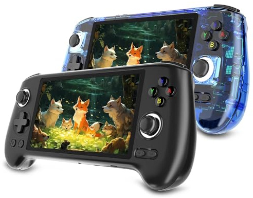 Meiurlex RG556 Retro Handheld Game Console, 5.48-Inch AM OLED Screen, Android 13, 256GB SD Card, 8000 Games, Black