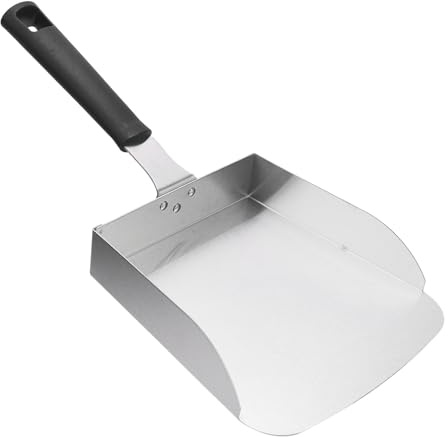 NOENNULL Griddle Food Mover, Stainless Steel Griddle Food Mover Smash Burger Food Shovel Grill Spatula BBQ Grill Food Shovel with Handle for Stir Fry Cook and Move Food