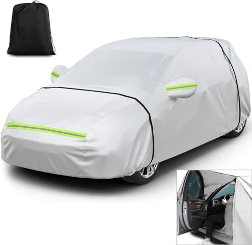 Autoabdeckung für VW Sharan 2 (II) 7N I 2010-2022 Vollgarage Autoplane PE-Oxford-Gewebe für Regen Sonne Staub Schutz für jedes Wetter strapazierfähig Sonne UV-Schutz mit Reißverschluss