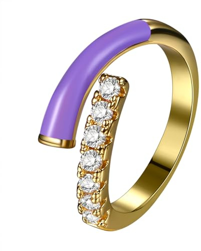 JewelryWe Ring Damen V-Form Panzerkette: Elegant Damen-Ring Dreischichtig V Form Kettenring Kettenoptik Stapelbare Offene Ringe Band Verstellbare Statement Ringe für Frau Mädchen Gold Silber