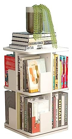 YTGHBIML Bücherturm Freistehend Um 360° drehbares Bücherregal aus Holz, stehendes Bücherregal, mehrstöckiges Bücherregal, platzsparender Kinder-Bilderbuch-Bücherregal-Organizer perfekte Darstellung