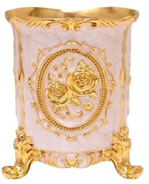 Runioney Porte-Stylo de Rangement de Papeterie de Bureau à Domicile, Organisateur de CosméTiques, Artisanat D'Art en MéTal, DéCor de Table, BoîTes de Rangement de Couverts Blanc