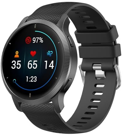 Wanme Strap for Garmin Vivoactive 4 /Venu 2 /Venu 3, 22mm Silicone Quick Release Replacement Wristband for Garmin Forerunner 255/265 (Not Fit for Venu2 Plus)