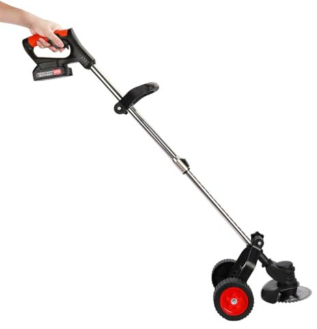 joukares 21V 2000mAh Cordless Strimmer with Battery and Charger, 3 in 1 Cordless Grass Trimmer, Electric Lawn Mower Cordless, Garden Strimmers, Brush Cutter, Grass Sickle, Edge Trimmer Black