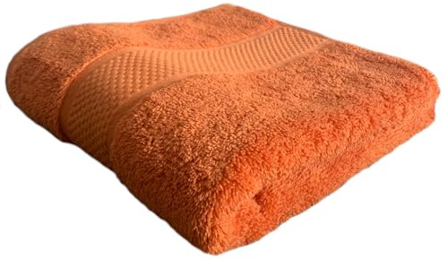 Sue Rossi Towels 100% Turkish Combed Organic Cotton, 600gsm Thick, Plush Soft & Highly Absorbent, Quick Dry Home Or Hotel Quality Bathroom Towel (Orange, Hand Towel)