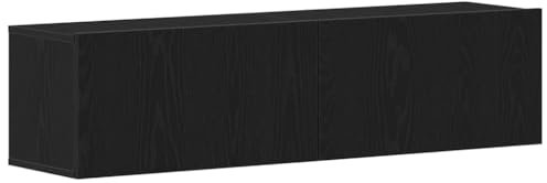 vidaXL Mobile TV Rovere Nero 120x30x30,5 cm in Legno Multistrato, Mobile TV a Parete, Mobile per dispositivi multimediali, consolle Porta TV