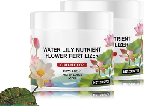 Wasserpflanzendünger 200G, Seerosen-Nährstoffblütendünger, Dünger Wasserlily - Lotuswachstum Pulver, Teichpflanzen Nährstoff, für Effektiver Pflanzenblüten-Booster, Seerosendünger (2P)