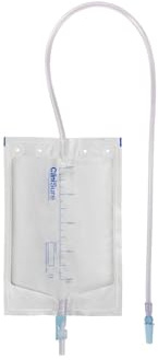CliniSure 2L Sterile Night Urine Drainage Bags, 10 Pack, Lever Tap, Leak Free | Universal Ridged Connector and Non-Return Valve to Stop Backflow. Soft Tubing for Indwelling or Intermittent Catheters.