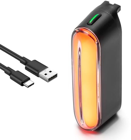 ROCKBROS Bike Tail Light Bike Rear Light Magnetic Intelligent Auto Off USB Type-C Rechargeable, 7-Mode Led Taillight IPX6 Waterproof for Night Riding MTB Road Bike