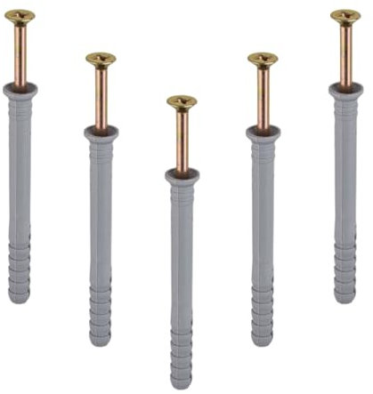 [FIXINGS DIRECT] Power Guard Nylon Hammer Screws | Frame Fixing With Wall Plug Countersunk Head Screw Suitable For Concrete & Masonry | Nylon Screws Zinc Plated Wall Plug Fixings (M6 x 80mm (10) Bag)