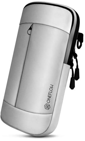 ONEFLOW Urban Sling för iPhone 16 mobilväska att hänga, mobiltelefon bältesväska och armband kombinerad, mobiltelefon axelväska med plånbok för kvinnor och män, grå