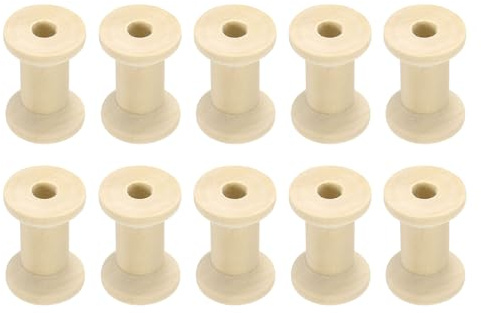 sourcing map 25Pcs Wooden Bobbins, 20mm x 30mm(WxH) Unfinished Wooden Spools Wire Weaving Bobbins Empty Thread Spools for Crafts DIY Art Embroidery Sewing Thread Twine, Beige