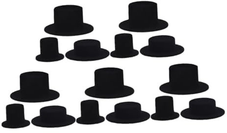 COLLBATH 15stücke Mini Filz Zum Basteln Winzige Schwarze Puppenhüte Miniatur-clownhüte Für Schneemänner Partyzubehör Und Diy-projekte Klein Und Formell Als Ornament Und Topper