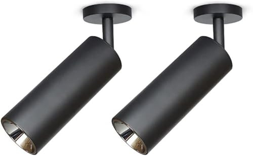 GWJKG Spotlight controsoffitto Regolabile soffitto LED 7 W montata su Superficie, Lampada Parete in Alluminio e a Punto Girevole per corridoio, Camera Letto, Illuminazione Interna da 5600k Neri