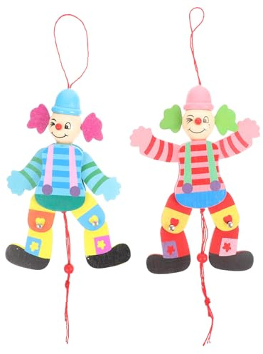 Supvox 2 Stück Clown Marionetten Mit Schnur Interaktives Puppentheater Spielzeug Für Kleinkinder Handpolierte Fadenpuppen Zum Aufhängen Und Basteln