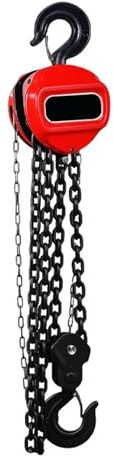 Heavy Duty Hand Chain Hoist, 2 Ton Capacity Manual Chain Block with Double Guide Wheels for Warehouse, Automotive, Construction Use(600 cm/19.6 ft)