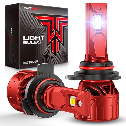 Torchbeam 9012 LED Bulb Kit 65000LM, 6500K Daylight White, 12X Brighter, Compact Plug & Play Design, Pack of 2