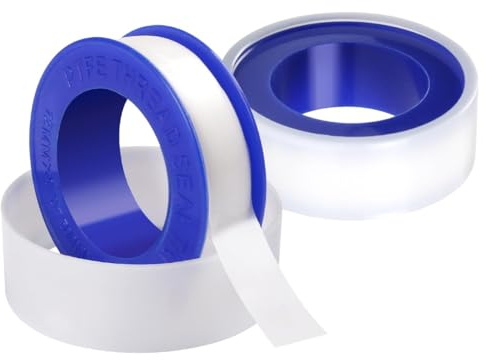 TUOTDE PTFE Pipe Slealant Teflon Seal Tape Plumbers Tape, Thread Flex Seal Waterproof Sealing Plumbers Tape Plumbing White Sealant for Shower, Pipes, Tap (12mm x 10m, 2 Pack)