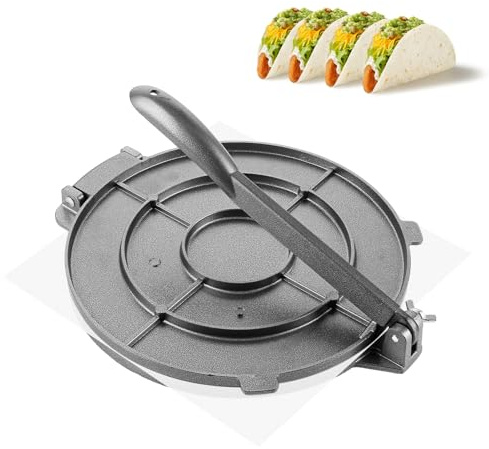 APACALI 1 pressa per tortilla, 25 cm, in ghisa robusta, per tortilladora, pressa per tortilladora, per tortilla di farina
