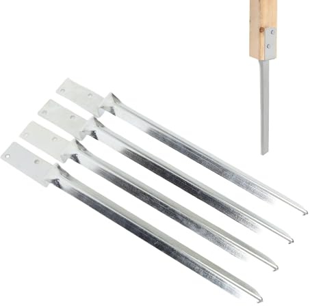 Anclaje para poste de cerca de 4 piezas, poste de buzón de acero galvanizado sin excavación, incluye pernos de retraso, barra de refuerzo de 19,9 pulgadas, anclaje multifuncional