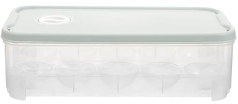 MUCKLILY Contenitore Portauova per Frigorifero con Coperchio, Porta 10 Uova Impilabile in Materiale Durevole, Scatola per Uova da Cucina, Dispensa, Campeggio e Picnic