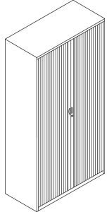 Bisley Rollladenschrank Euro Stahl 4 Fachböden Höhe 1979mm silber/silber