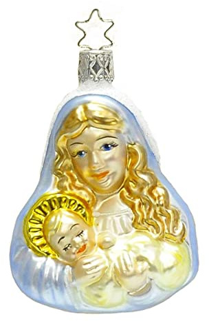 Inge-Glas - Christbaumschmuck, Baumschmuck - Maria mit Jesuskind - 9 cm