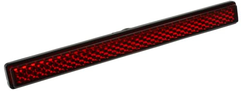 Shin YO 259-108 Kunststoff Rückstrahler mit Gewindebolzen, 123mm x 12.5mm x 13mm, Rot | Kunststoff, Schwarz/Rot; 1x Rückstrahler, Montage über M5-Gewinde oder Klebefolie; kompatibel mit Roller, Moped & Mokick