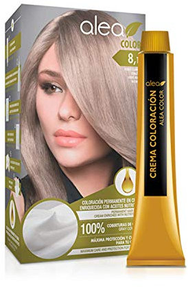 ALEA - Tinte Pelo Mujer - Alea Color - Nº 8.1 K - Color Rubio Claro Ceniza - Coloración Permanente en Crema - con Aceite de Argán y Macadamia - Cobertura de Canas - Máxima Protección y Cuidado