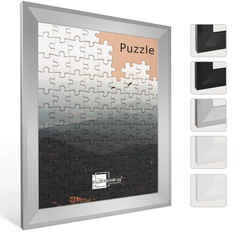 Bildershop-24 Puzzlerahmen RIA Alu geschliffen (Dekor) 60x80cm (ca. 1500 Teile)