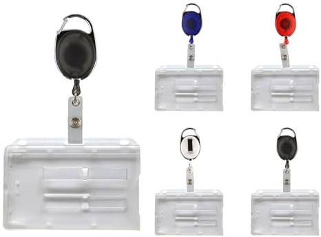 10 STÜCK KARTENHALTER MIT SCHIEBER FÜR 2 KARTEN SKIPASSHALTER AUSWEISJOJO AUSWEISHÜLLE AUSWEISHALTER (schwarz transparent)