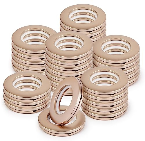 WCIC 32 PCS Gardinenringe Gardinen Ösen Kunststoff Vorhangringe Vorhangösen Schlagösen Ösen Stoffoesen Kunststoffösen 40mm DIY Ringe für Fenstervorhang, Duschvorhang, Umkleideraum Türvorhänge Gold