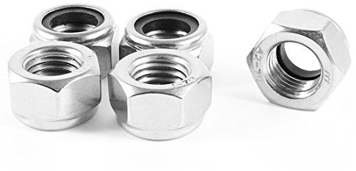 Aexit 5 Muttern Stück Edelstahl 304HC Hex Nylock Mutter Sechskantmuttern & Muttern für Maschinenschrauben M20 A2-70