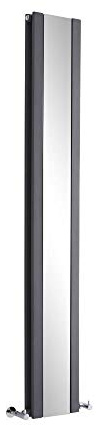MILANO Anthracite Vertical Double Flat Panel Radiator Mirror 1800 x 265mm