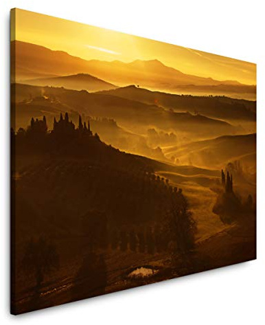 Paul Sinus Art Landschaft Toskana 120x 80cm Inspirierende Fotokunst in Museums-Qualität für Ihr Zuhause als Wandbild auf Leinwand in