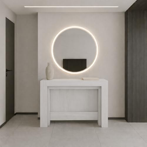 VE.CA - Tavolo Allungabile Karen, Made in Italy - Console Allungabile fino a 3 Metri, 14 Posti - Salvaspazio con Porta Prolunghe, Arredo Moderno da Sala da Pranzo (Bianco Frassinato, TAVOLO)