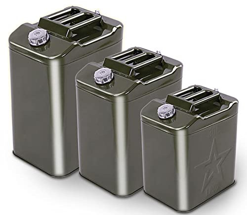 Ontihang Set di tanici in Metallo (30 * 35 + 50 Litri) Benzina Benzina per Benzina, Diesel, combustibile con beccuccio Fisso (3pcs)